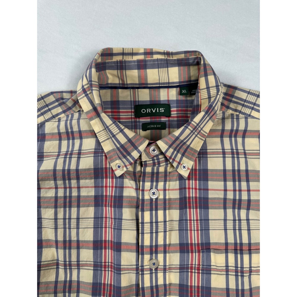 Orvis Active Fit Plaid Button Down Shirt Mens XL Long Sleeve‎